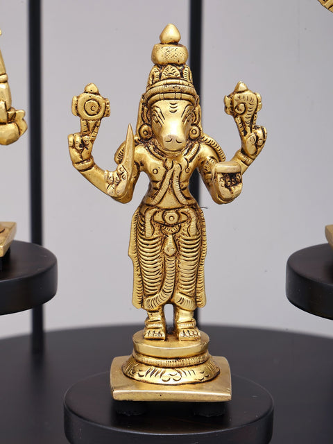 15" Dashavatara Set in Brass on Designer Wood Base