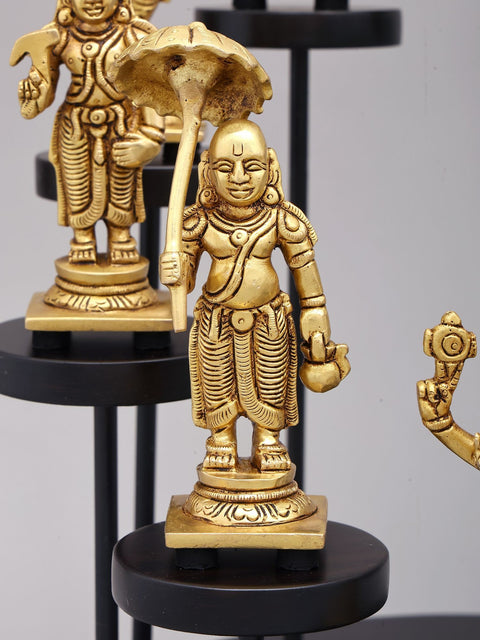 15" Dashavatara Set in Brass on Designer Wood Base