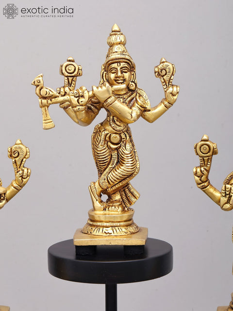 15" Dashavatara Set in Brass on Designer Wood Base