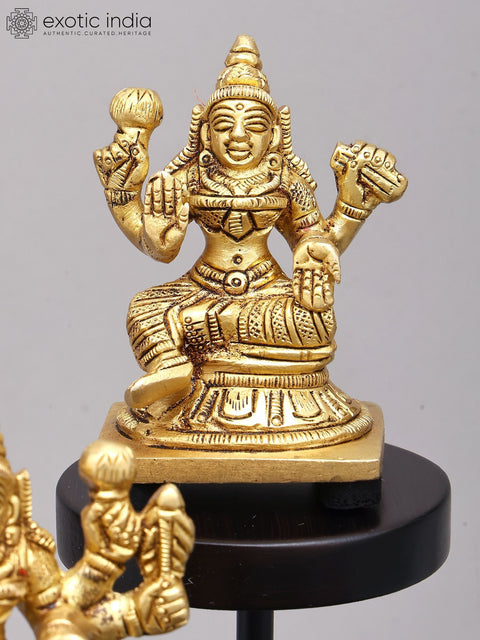 12" Ashtalakshmi Set in Brass with Designer Wood Base