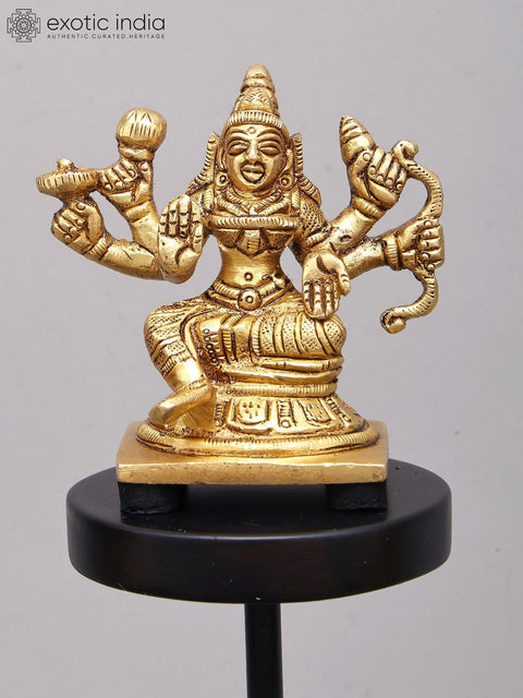 12" Ashtalakshmi Set in Brass with Designer Wood Base