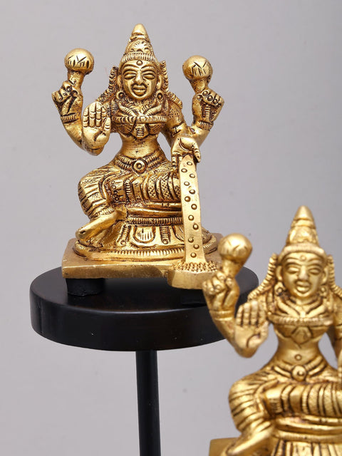 12" Ashtalakshmi Set in Brass with Designer Wood Base