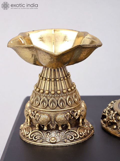 12" Superfine Standing Lord Hanuman in Blessing Gesture | Brass Statue on Wood Base