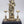 14" Superfine Bhagawan Krishna Playing Flute with Peacock Lamps | Brass Statue on Wood Base