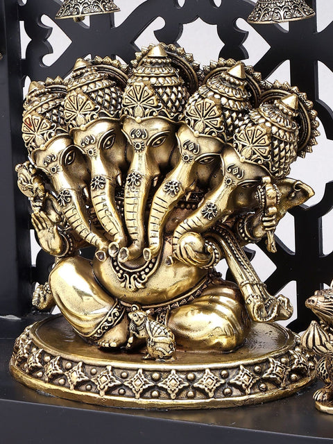 12" Panchamukhi Lord Ganesha with Designer Wood Frame