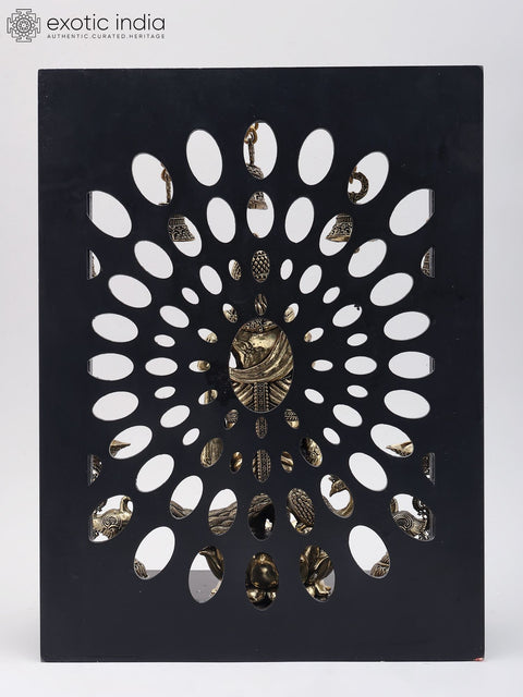 12" Superfine Standing Lord Murugan (Karttikeya) with Designer Wood Frame