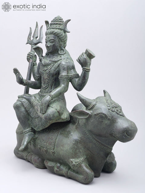 15" Brass Lord Shiva Seated on Nandi