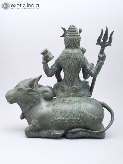 15" Brass Lord Shiva Seated on Nandi