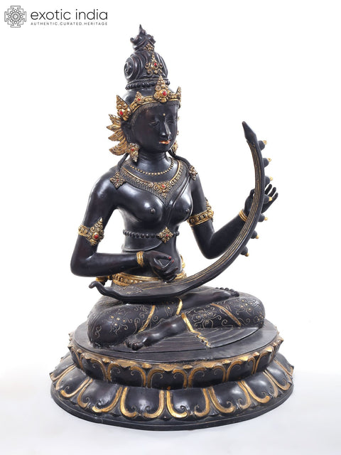 Goddess Saraswati Playing Her Lute