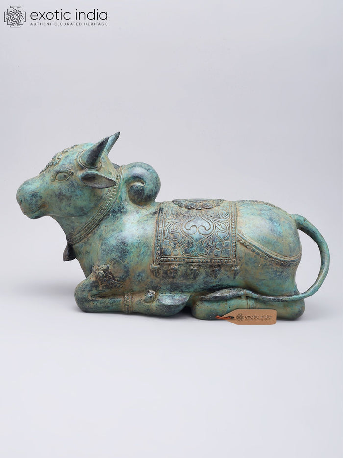 14" Sitting Nandi - Lord Shiva's Vahana | Brass Idol