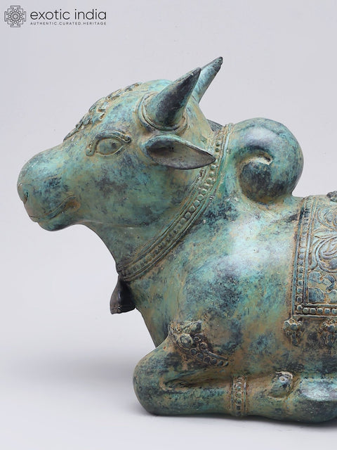 14" Sitting Nandi - Lord Shiva's Vahana | Brass Idol