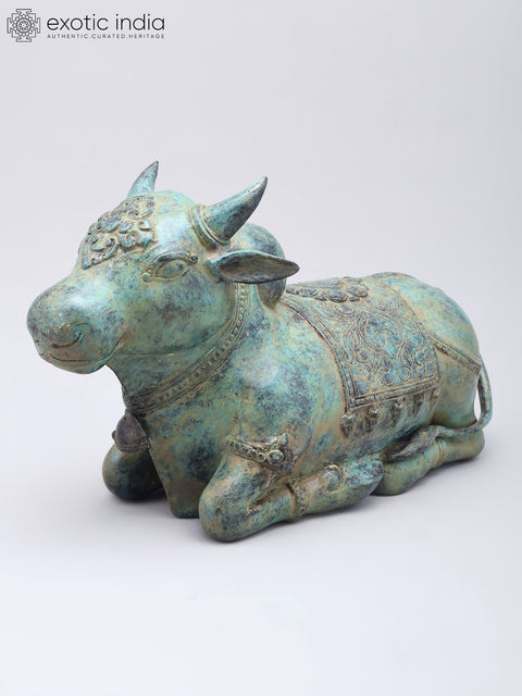 14" Sitting Nandi - Lord Shiva's Vahana | Brass Idol