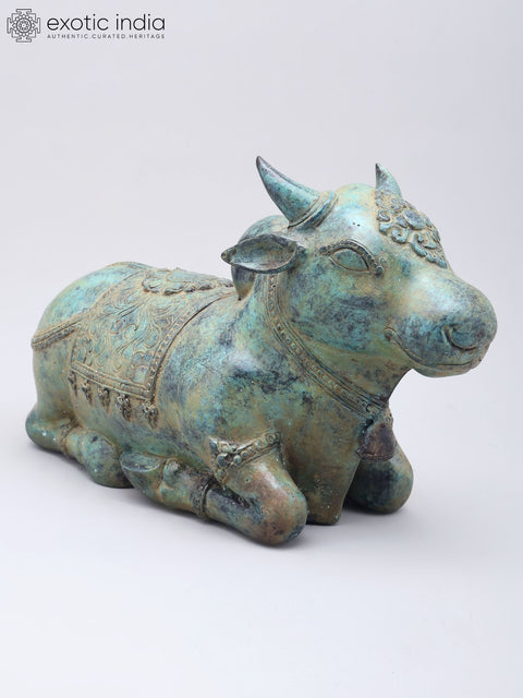 14" Sitting Nandi - Lord Shiva's Vahana | Brass Idol