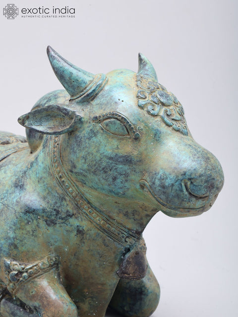 14" Sitting Nandi - Lord Shiva's Vahana | Brass Idol