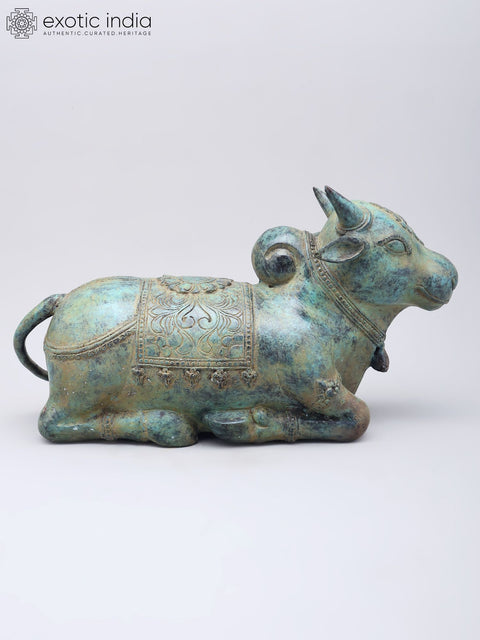 14" Sitting Nandi - Lord Shiva's Vahana | Brass Idol