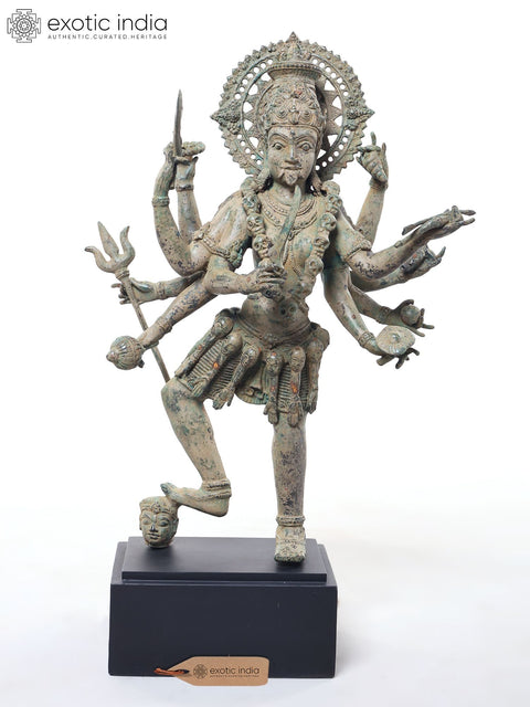 24" Dancing Mahakali in Fierce Tandava Brass Statue