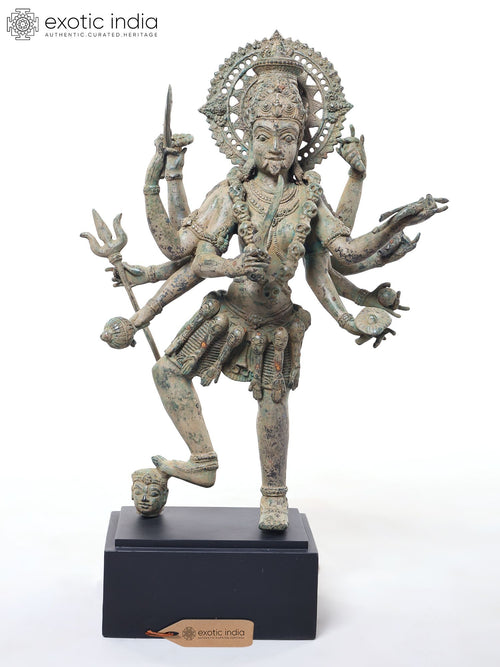 24" Dancing Mahakali Tandava Brass Statue for Pooja