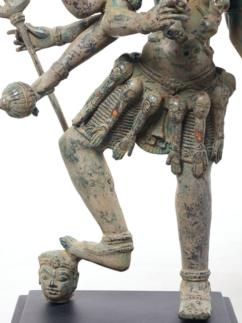 24" Dancing Mahakali in Fierce Tandava Brass Statue