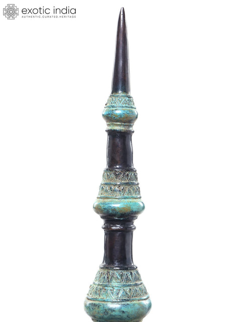32" Large Buddha Head Statue on Wood Base