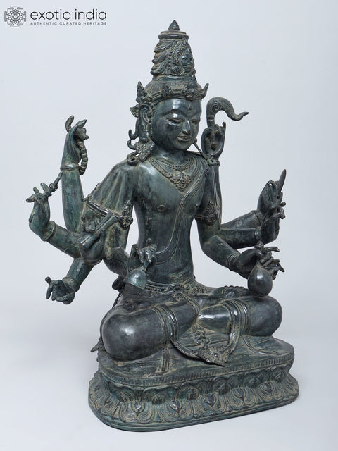 21" Ten Armed Sitting Lord Indra | Brass Casting Using Lost Wax Method