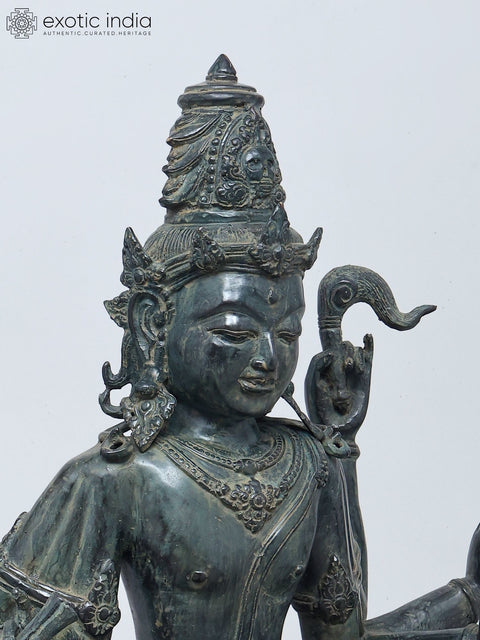21" Ten Armed Sitting Lord Indra | Brass Casting Using Lost Wax Method