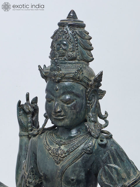 21" Ten Armed Sitting Lord Indra | Brass Casting Using Lost Wax Method