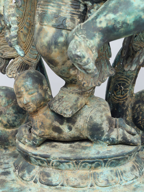 32" Large Nritya Ganesha - Lord Ganapati as Cosmic Dancer | Brass Statue