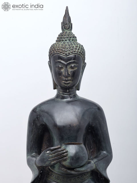 39" Large Graceful Standing Buddha with Offering Bowl