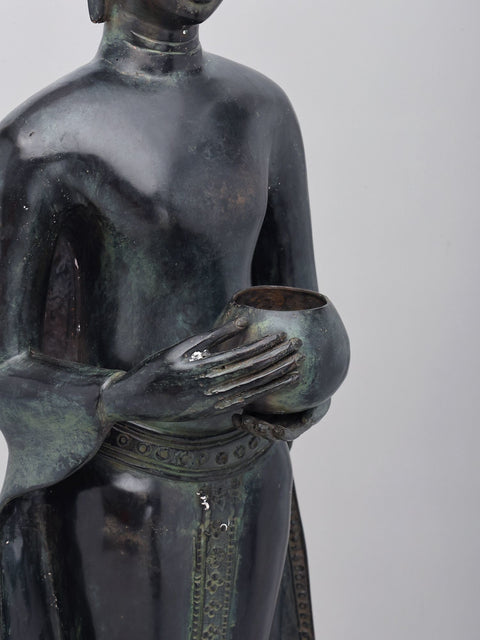 39" Large Graceful Standing Buddha with Offering Bowl