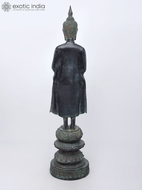 39" Large Graceful Standing Buddha with Offering Bowl