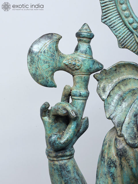 Four-Armed Ganesha with Ankush, Pash and Modak In Brass