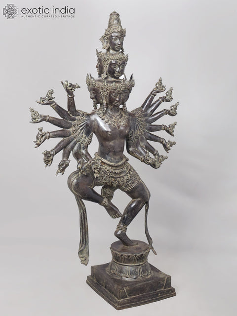 Hevajra in Cosmic Dance – Multi-Headed Vajrayana Deity