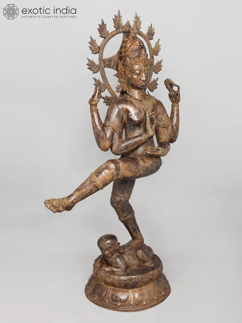 Balinese Nataraja – The Cosmic Dancing Shiva in Brass (With Apasmara Dwarf)