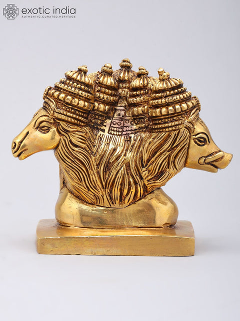 5" Small Panchamukhi Hanuman Bust | Brass Statue