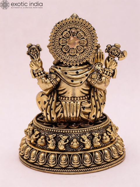 5" Small Superfine Blessing Lord Ganesha | Brass Idol
