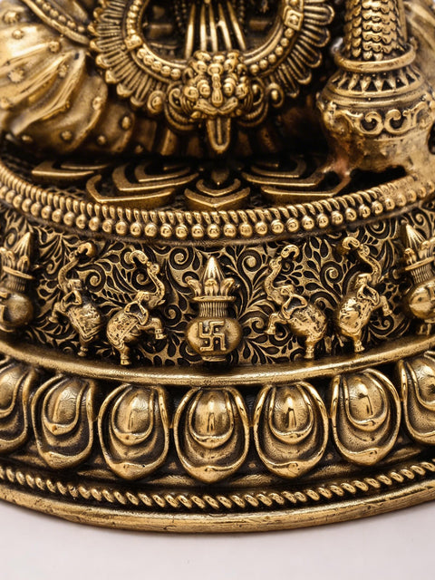 5" Small Superfine Hindu Goddess Lakshmi | Brass Idol