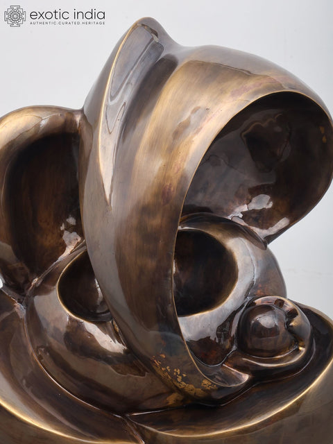 17" Modern Ganesha Statue in Brass