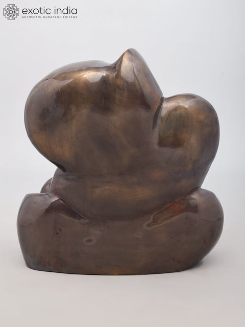 17" Modern Ganesha Statue in Brass