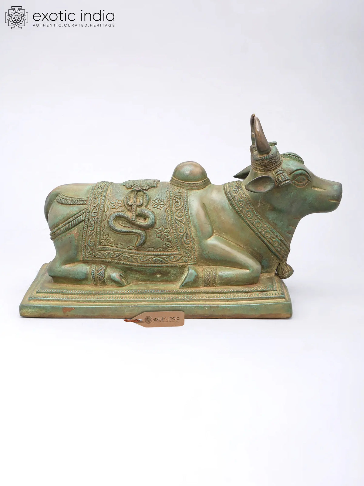 13" Brass Nandi Statue - Vahana of Lord Shiva