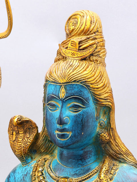 19" Blessing Lord Shiva | Brass Statue