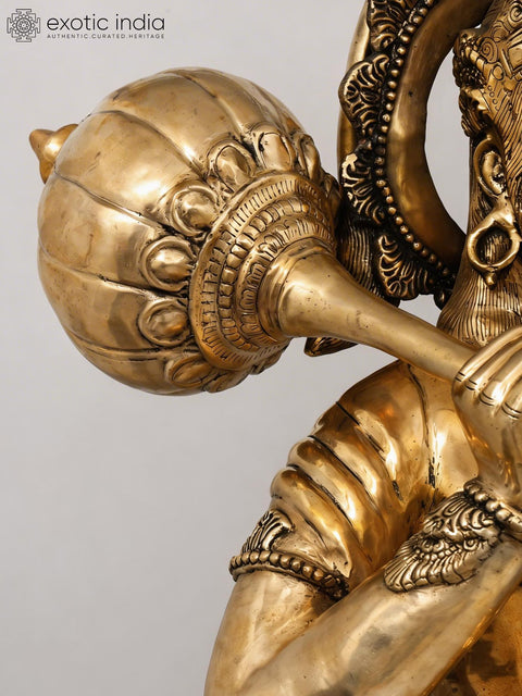 60" Large Lord Hanuman Holding Sanjivani | Brass Statue