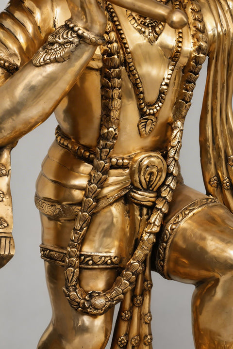 60" Large Lord Hanuman Holding Sanjivani | Brass Statue