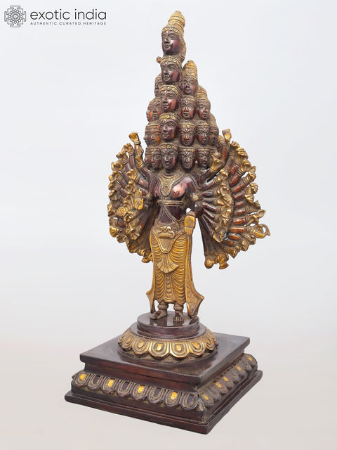 24" Sadashiva - Multi-Headed, Multi-Armed Cosmic Form of Lord Shiva | Brass Statue