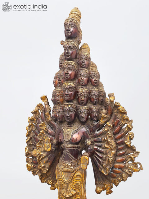 24" Sadashiva - Multi-Headed, Multi-Armed Cosmic Form of Lord Shiva | Brass Statue