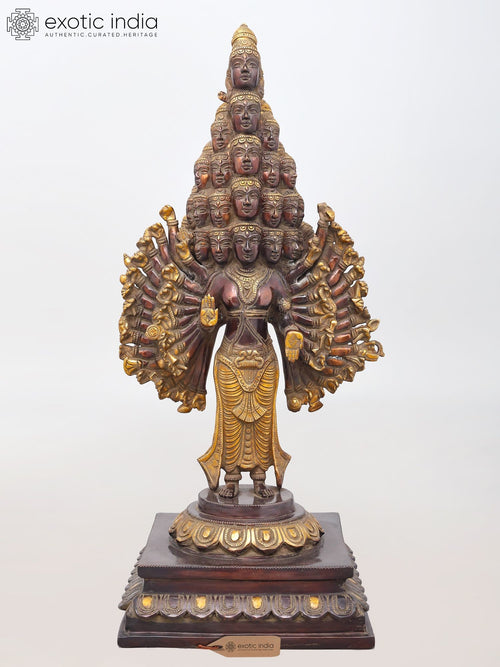 24" Sadashiva Multi-Armed Cosmic Shiva Brass Statue