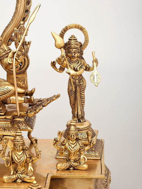 20" Sachamara Rama Vani Savya Dakshina Sevita (From Lalita Sahasranama) | Brass Statue