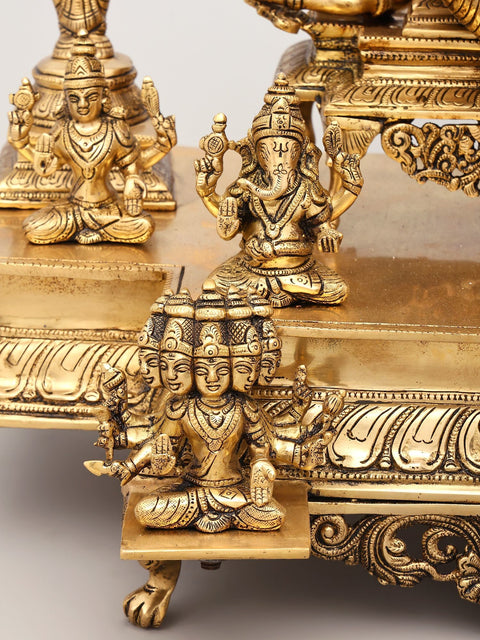 20" Sachamara Rama Vani Savya Dakshina Sevita (From Lalita Sahasranama) | Brass Statue