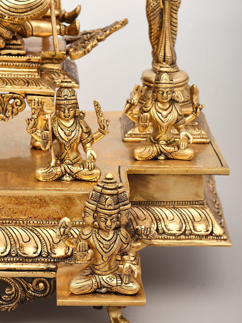 20" Sachamara Rama Vani Savya Dakshina Sevita (From Lalita Sahasranama) | Brass Statue