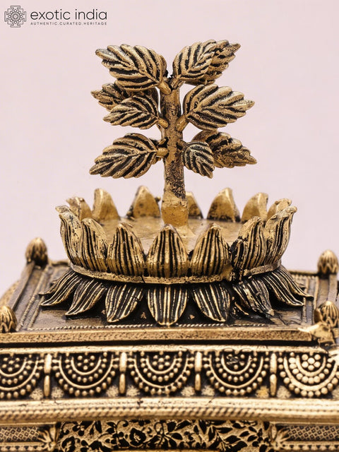 5" Small Superfine Sacred Tulsi Ghar | Auspicious Brass Shrine