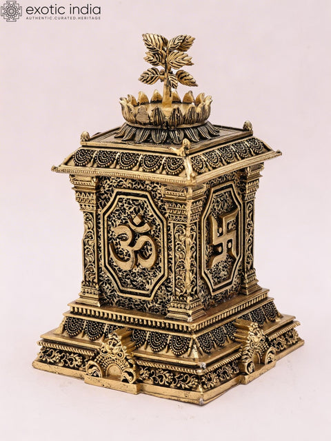 5" Small Superfine Sacred Tulsi Ghar | Auspicious Brass Shrine